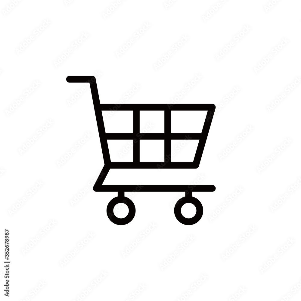 shopping cart line icon, vector illustration