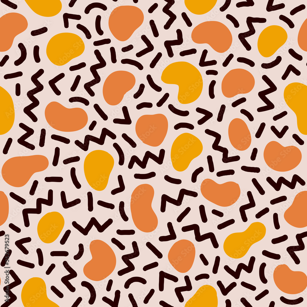 Fototapeta premium Colorful seamless geometric pattern. Modern abstract background. Hipster Memphis style.