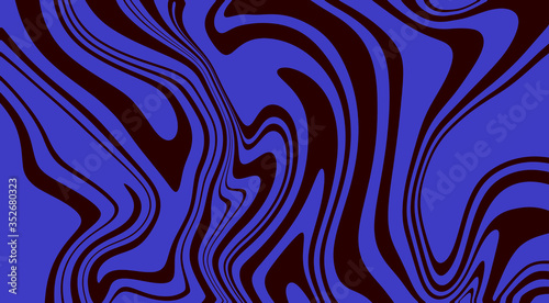Monochrome marble vector texture. Abstract liquid wavy background. Optical illusion motion striped 3d effect.