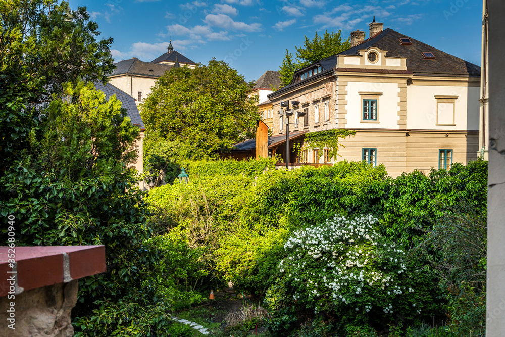 Picturesque historic town. Historic houses in the center of Kutna Hora in the Czech Republic, Europe. UNESCO World Heritage Site.