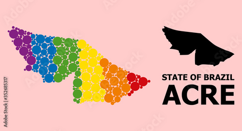 Spectrum Collage Map of Acre State for LGBT