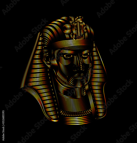 pharaoh vector line art for t-shirt or logo designs