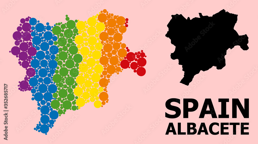 Spectrum Mosaic Map of Albacete Province for LGBT
