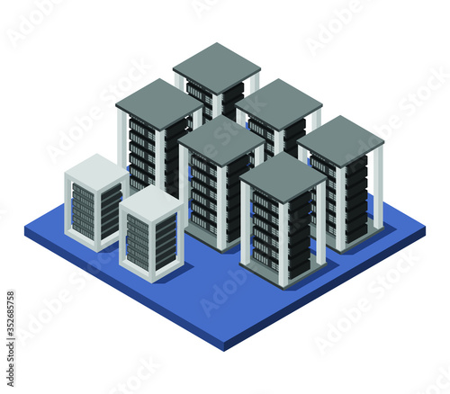isometric server room