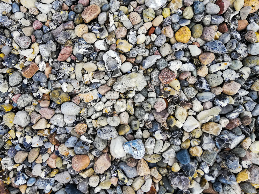 texture of gravel stones on ground background
