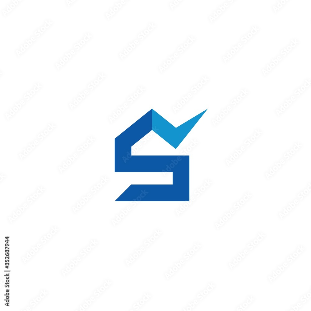 initial s with home check logo design vector template initial s with home check logo design vector template