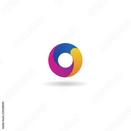 initial o with abstract logo design vector template