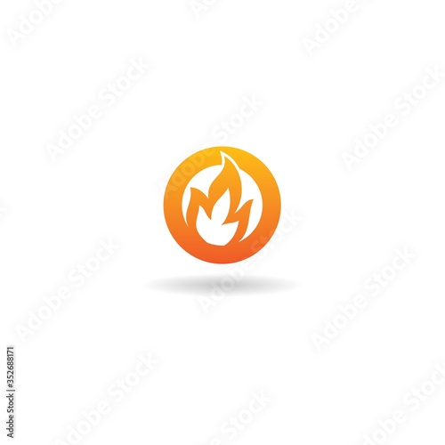 initial o with flame logo design vector template