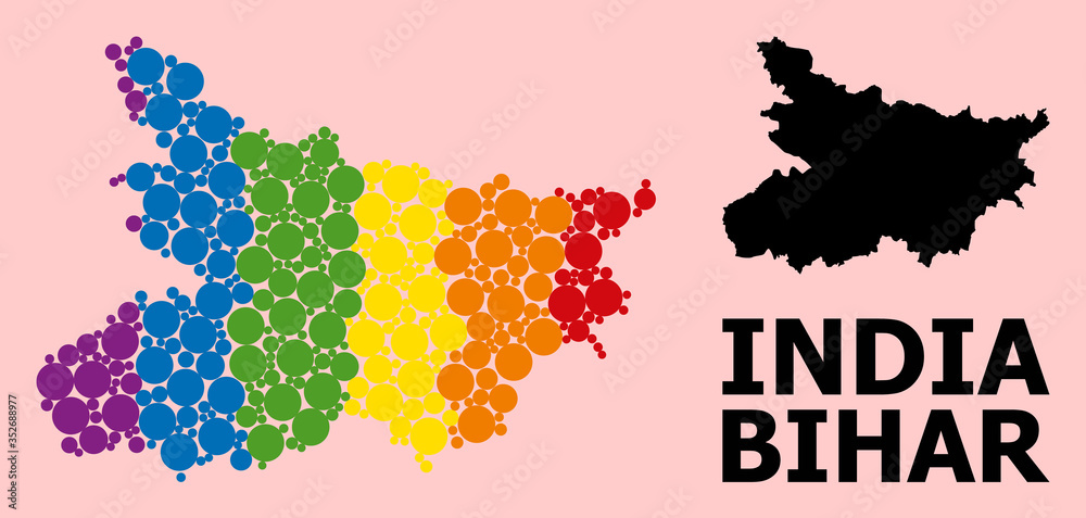 Spectrum Collage Map of Bihar State for LGBT Spectrum Collage Map of Bihar State for LGBT