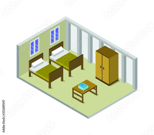 isometric bedroom