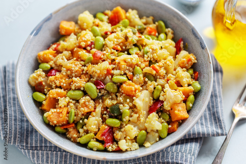 Quinoa with vegetables in bowl