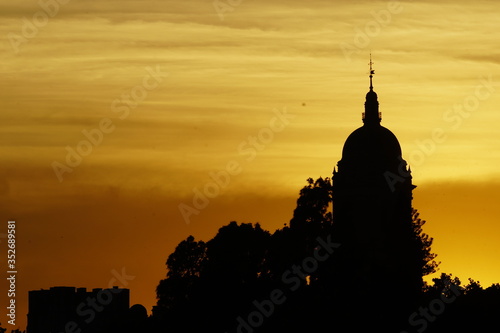 silhouette malaga cathedral tower spain