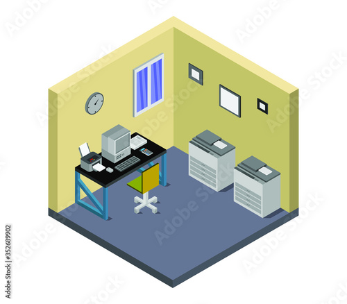 isometric office room