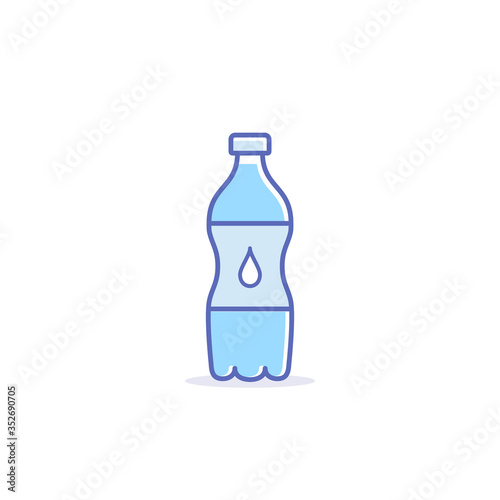 Water bottle icon, Vector isolated simple flat design Illustration