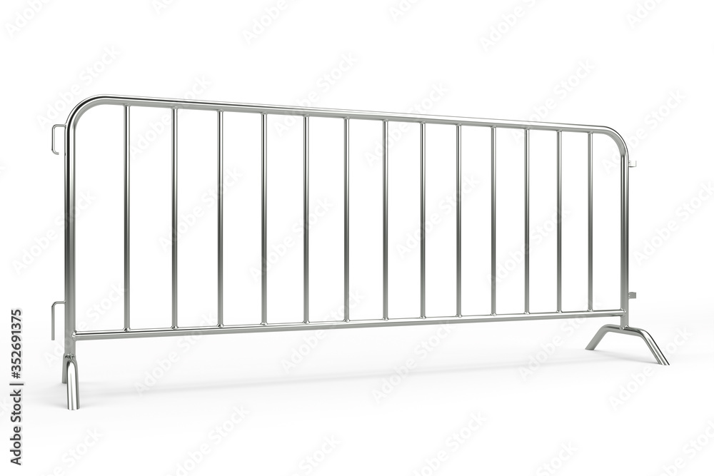 Metal Crowd Barrier Isolated. 3D rendering Metal Crowd Barrier Isolated. 3D rendering