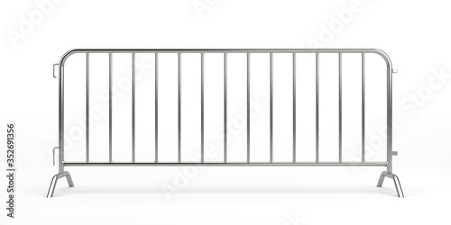Wallpaper Mural Metal Crowd Barrier Isolated. 3D rendering Torontodigital.ca