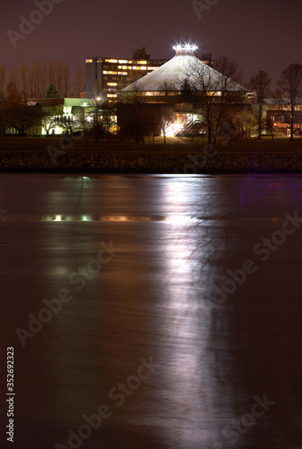 Vancouver Space Center and Museum. The Vancouver Museum and Space Centre reflecting in False Creek. Vancouver.   © maxdigi