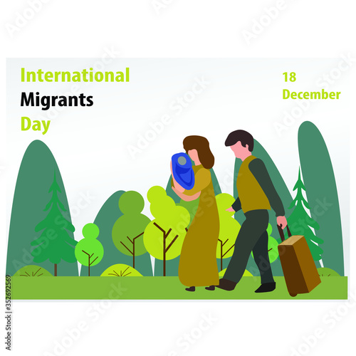 vector illustration for international migrants day background. banner, poster