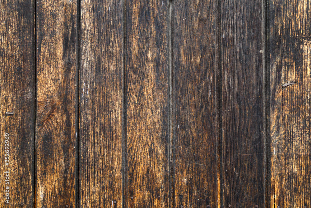 Texture from boards. Surface of wooden table. Design tables are made out of date.