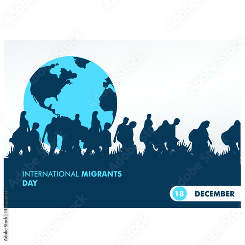 vector illustration for international migrants day background. banner, poster