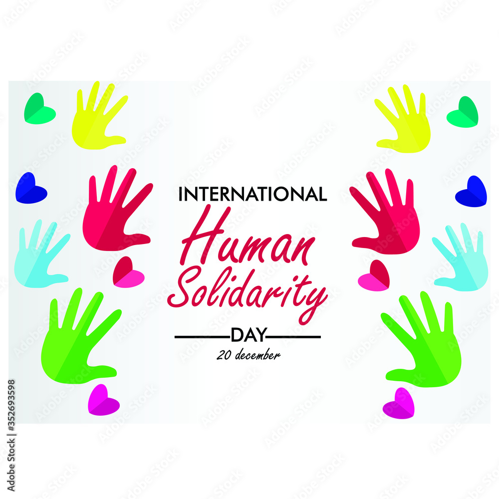 Obraz premium International Human Solidarity Day web banner. vector illustration. background