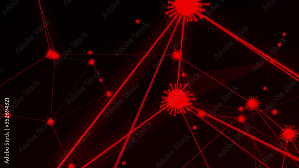 Video Stock Microscopic Virus Particles Are Connected By Line Plexus video-stock-microscopic-virus-particles-are-connected-by-line-plexus