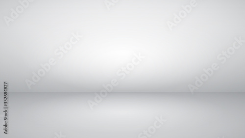 White empty studio background with soft lighting
