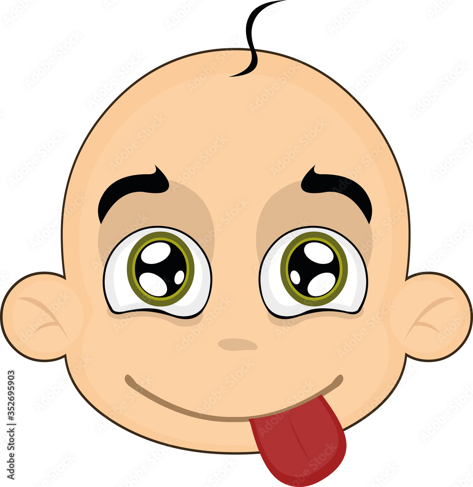 Fototapeta premium vector illustration of the face of a cute baby cartoon