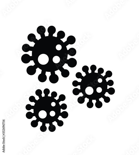 Simple coronavirus microbes icons