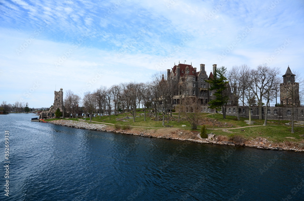 Thousand Islands area of Saint Lawrence River in the board of USA and Canada