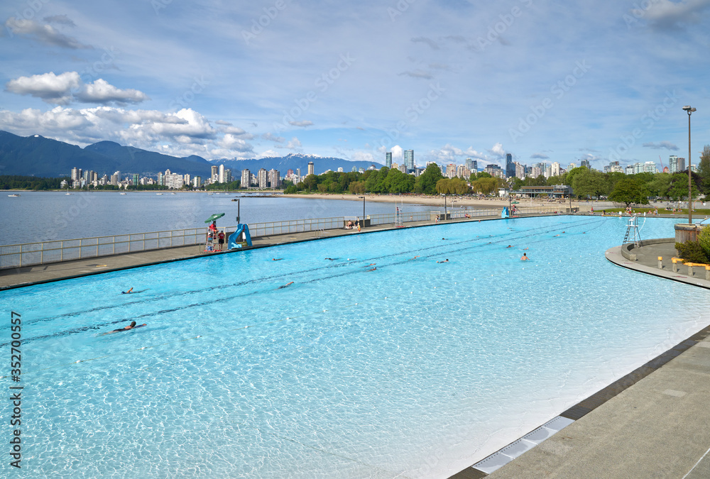 Kitsilano Public Pool Vancouver. Kitsilano public outdoor pool in Vancouver, British Columbia.

