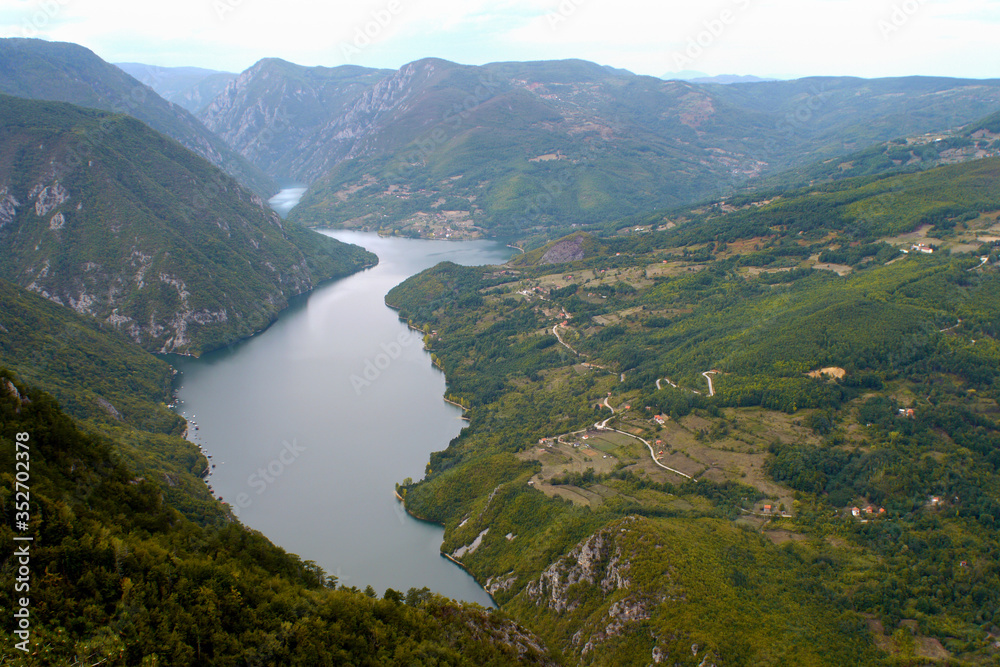 Canyon of a river Drina in a National park Tara in Western Serbia
