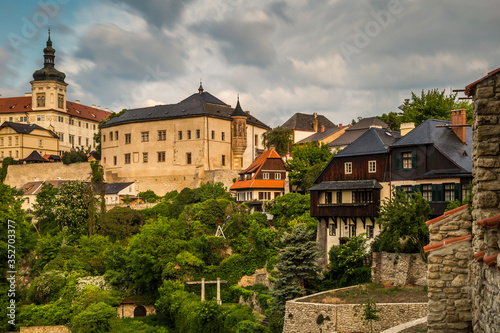 Historic houses in the center of Kutna Hora in the Czech Republic, Europe. UNESCO World Heritage Site.