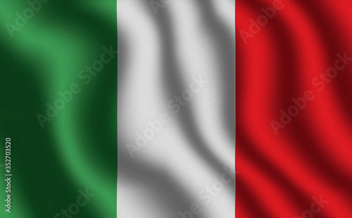3D- image of the waving flag Italy	