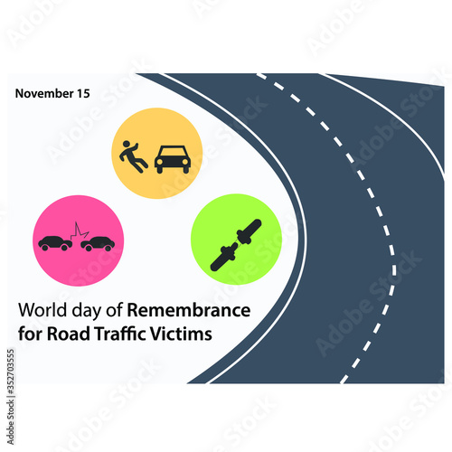 vector illustration for World Day of Remembrance for Road Traffic Victims. background
