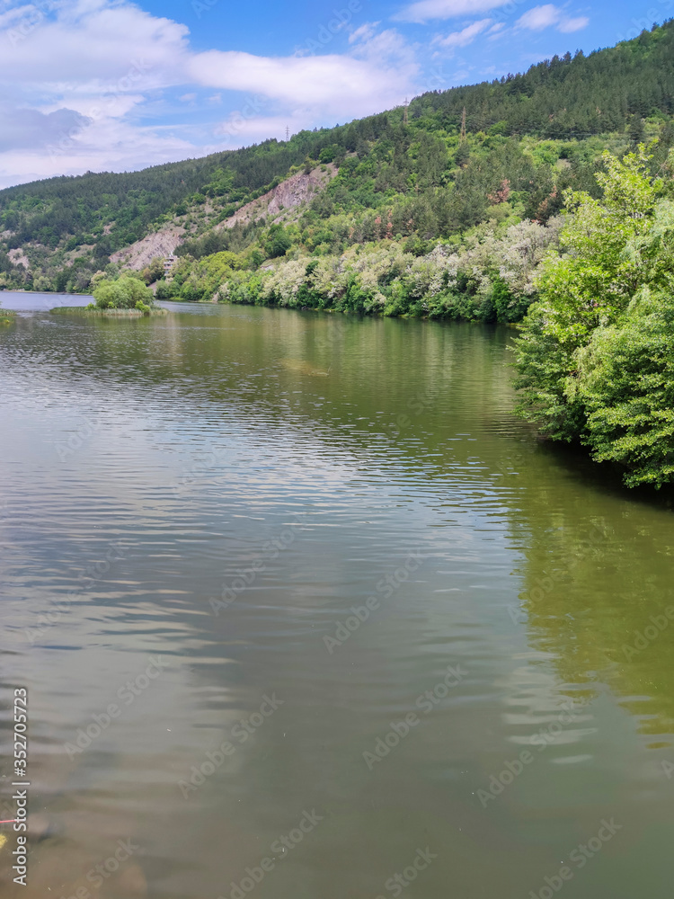 Spring Landscape of Iskar River near Pancharevo lake, Bulgaria Spring Landscape of Iskar River near Pancharevo lake, Bulgaria