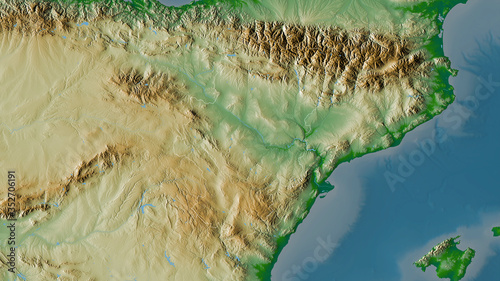 Aragón, Spain - outlined. Physical