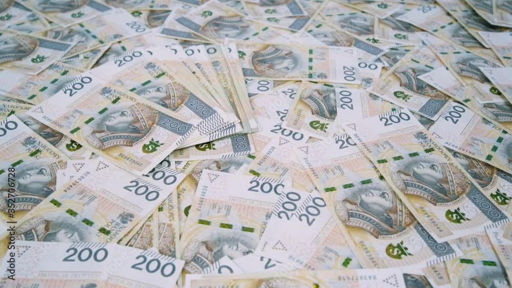Slow motion 4k. Polish money. Slow motion 4k. Polish money.