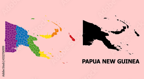 Spectrum Mosaic Map of Papua New Guinea for LGBT photo