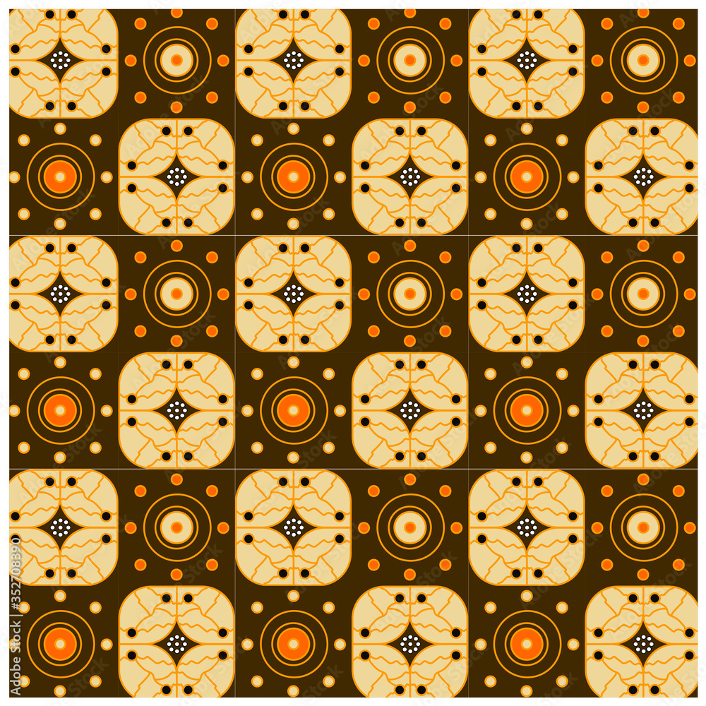 Obraz premium Ethnic geometric seamless pattern adaptation from batik Indonesia