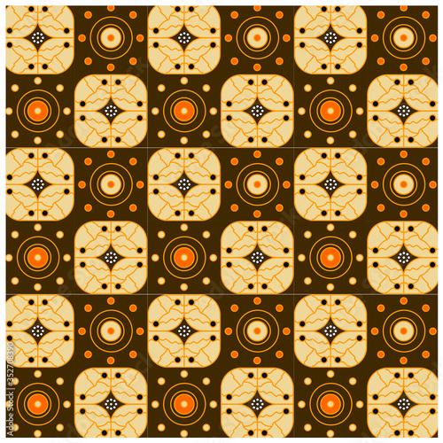Ethnic geometric seamless pattern adaptation from batik Indonesia