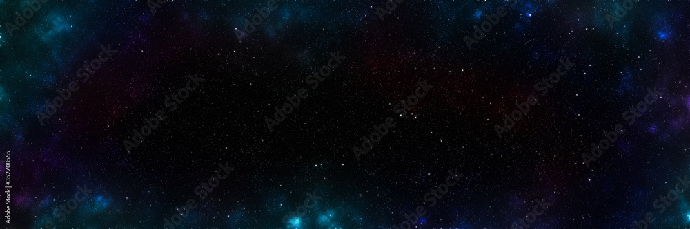 Starry night sky space background with nebula in deep space 