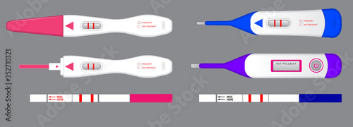 set of pregnancy test kit or positive negative pregnancy result test. eps 10 

vector, easy to modify