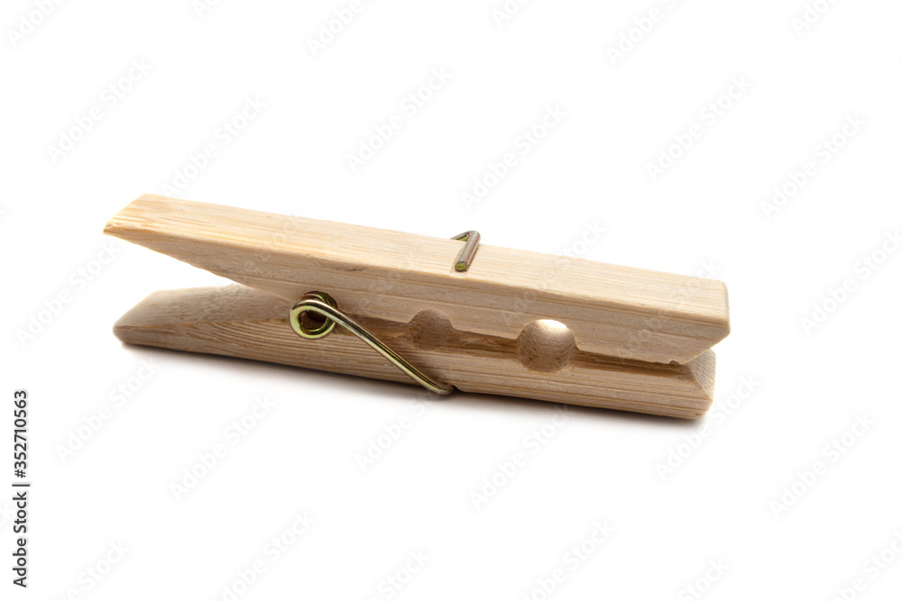 Wooden clothespins isolated on white background Wooden clothespins isolated on white background
