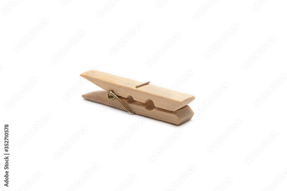 Wooden clothespins isolated on white background Wooden clothespins isolated on white background