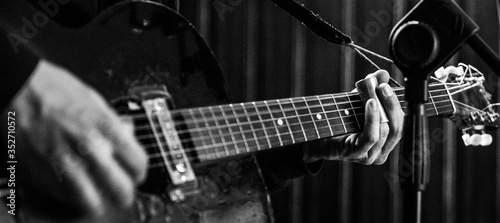 Photography Close up acoustic slide guitar
