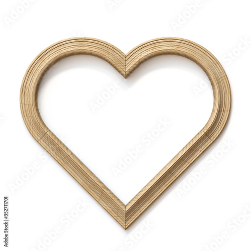 Wooden heart shaped picture frame 3D