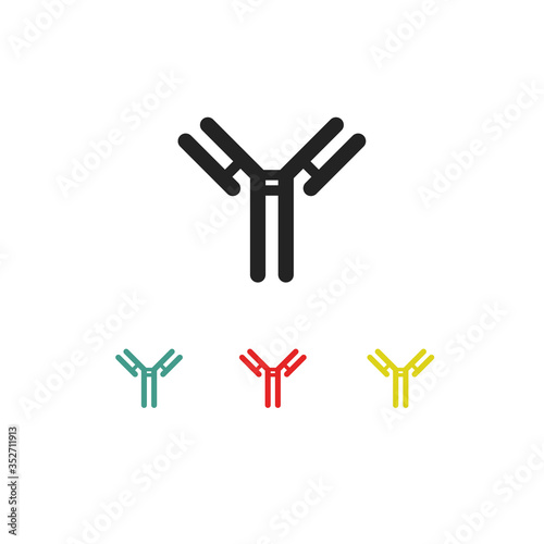 antibody, immunoglobulin line icon, vector illustration