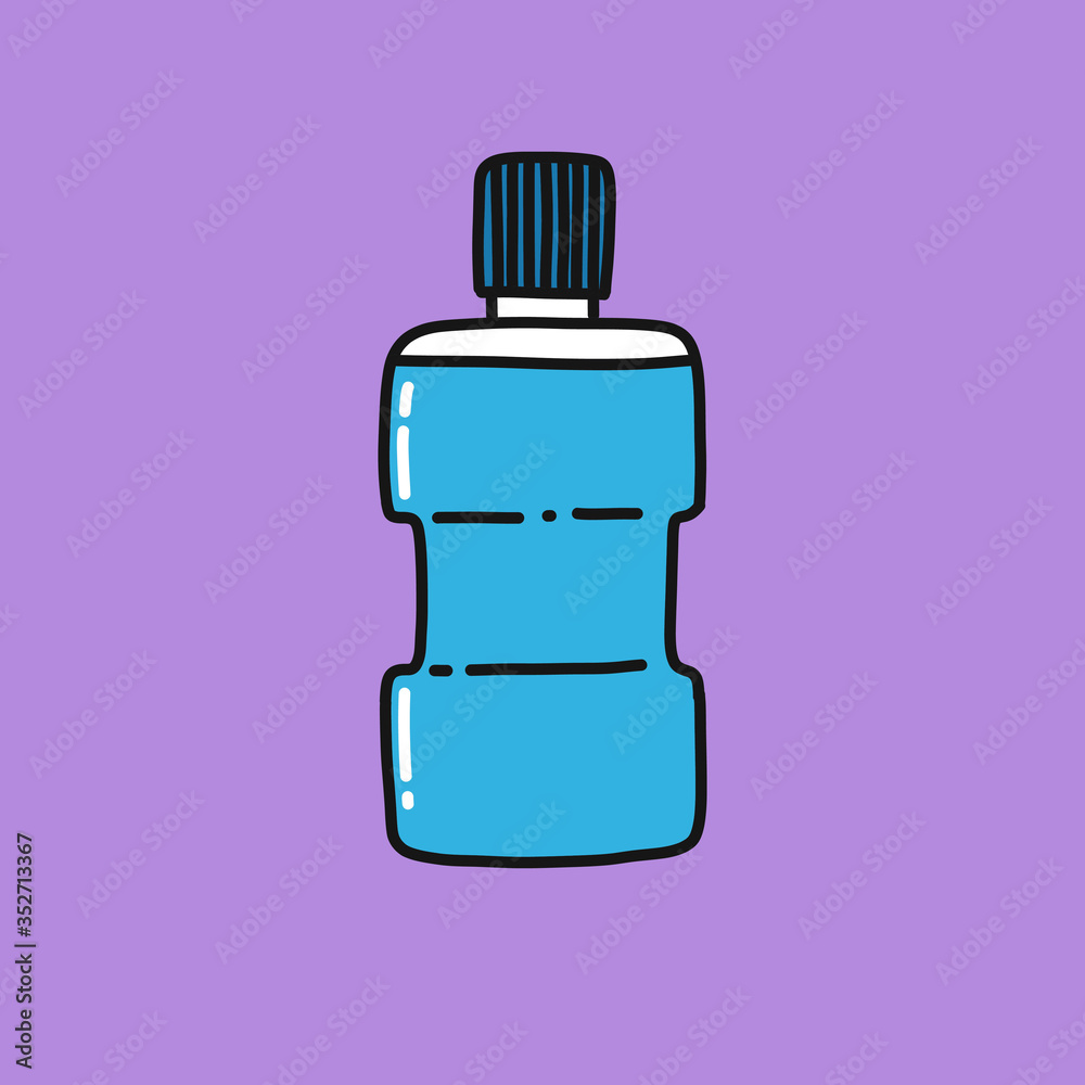 mouthwash doodle icon, vector illustration mouthwash doodle icon, vector illustration