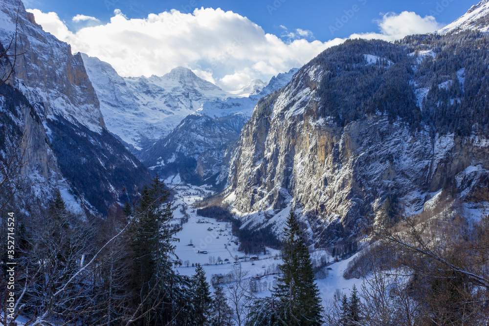 Obraz premium Wengen, Switzerland in Winter